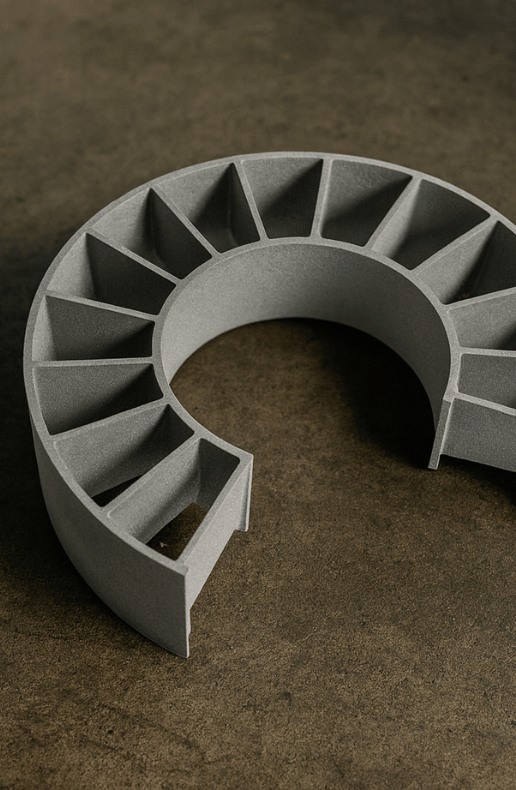 3D printed metal turbine vane segment